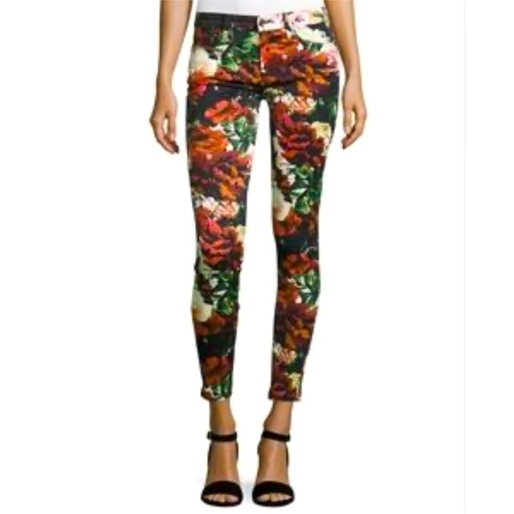7 For All Mankind - Floral Skinny Ankle Length Jeans- 26 - Picture 3 of 8